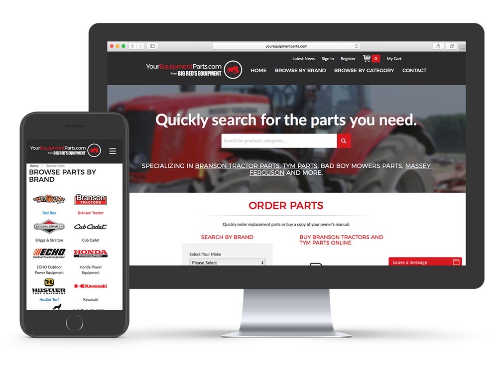 Big Red's Equipment: Ecommerce Website Design & Development